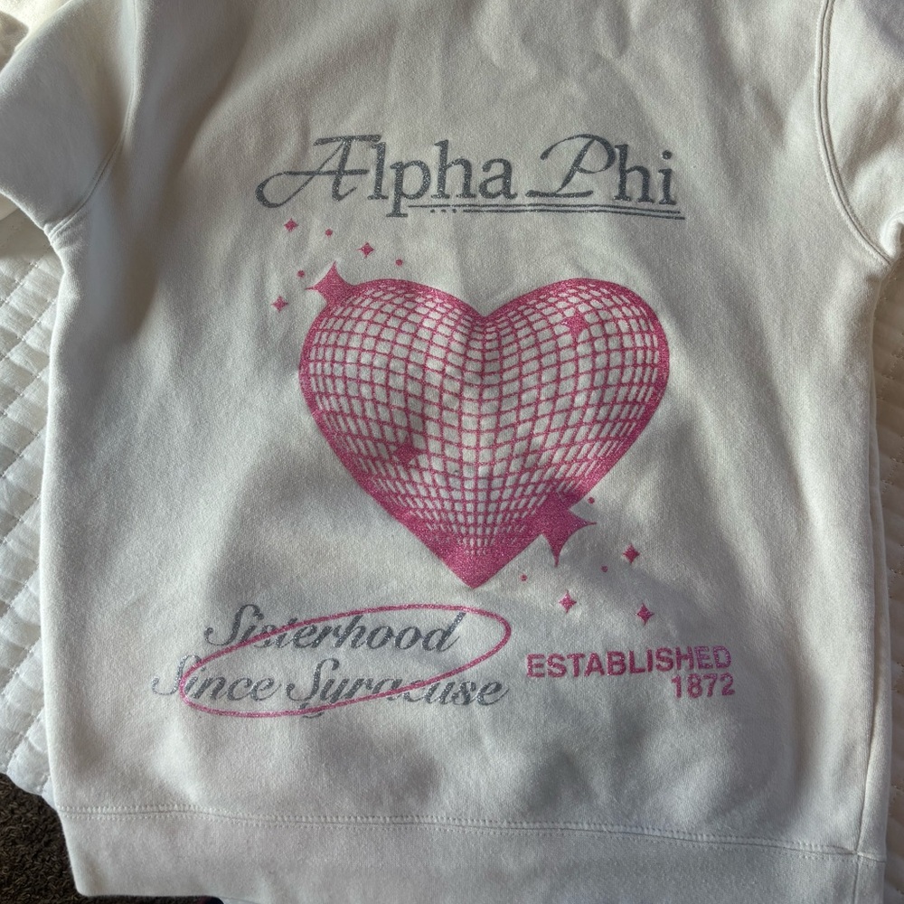 Hang Loose Hut Alpha Phi Pink Glitter Hoodie
